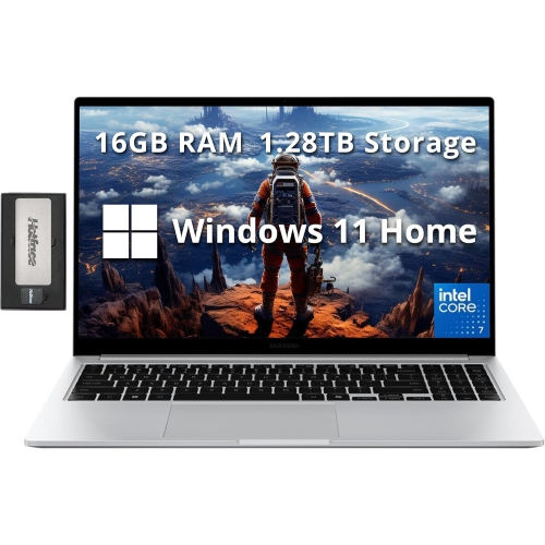 SAMSUNG  Galaxy Book4 15.6" Fhd Laptop, Intel 7 150U Processor, 1.28Tb Storage (1Tb SSD+288GB Docking Station Set), 16GB Lpddr4X, Backlit Keyboard