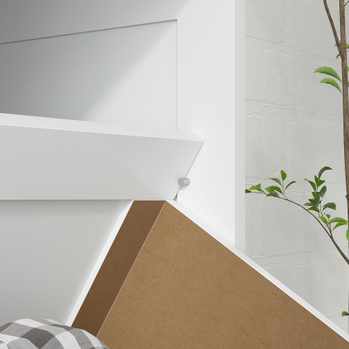 HOMCOM Laundry Cabinet, Laundry Hamper Cabinet with Louvered Doors and 2 Baskets, Bathroom Hamper Cabinet for Laundry Room, Bathroom, White