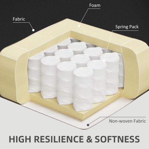 HOMCOM – Chaise d'appoint en similicuir, fauteuil à dossier en confessionnal rembourré, fauteuil de salon moderne capitonné à boutons avec