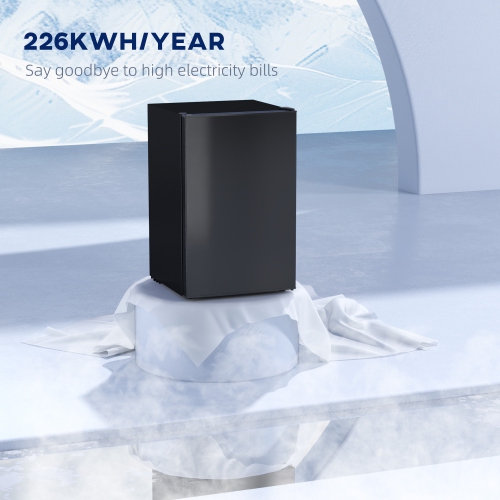 HOMCOM Compact Refrigerator, 4.5 Cu Ft Single Door Mini Fridge with Freezer, Adjustable Thermostat, Reversible Door, Energy Saving Fridge for