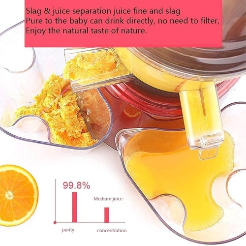 Slow Juicer Chewable Citrus Juicer Large Mouth Citrus Juicer Cold-pressed Fruit Silent Vegetables Higher Nutrients & Vitamins