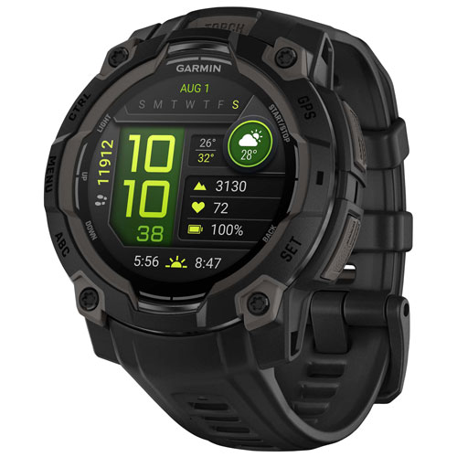 Image 1 of 16.. Garmin Instinct 3 AMOLED 45mm Bluetooth Multisport Smartwatch - Black