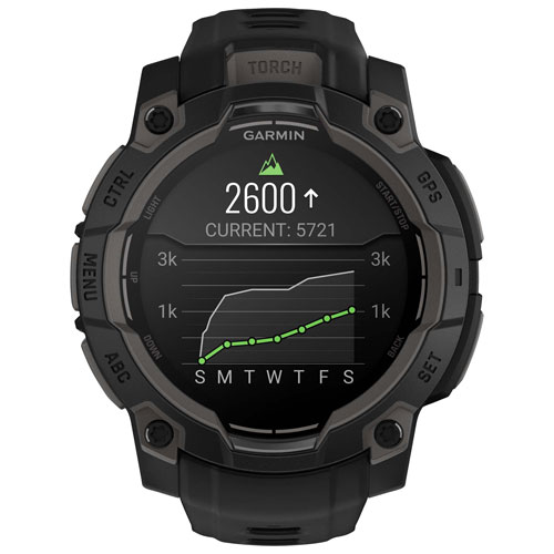 Montre intelligente multisport Bluetooth de 45 mm Instinct 3 AMOLED de Garmin - Noir