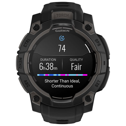 Montre intelligente multisport Bluetooth de 45 mm Instinct 3 AMOLED de Garmin - Noir