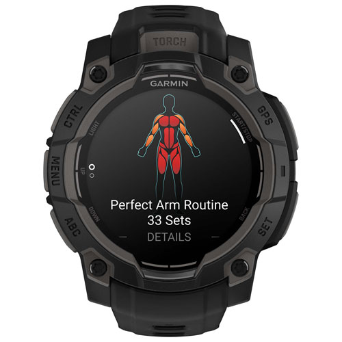 Montre intelligente multisport Bluetooth de 45 mm Instinct 3 AMOLED de Garmin - Noir