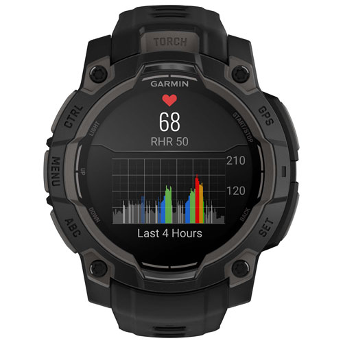 Montre intelligente multisport Bluetooth de 45 mm Instinct 3 AMOLED de Garmin - Noir
