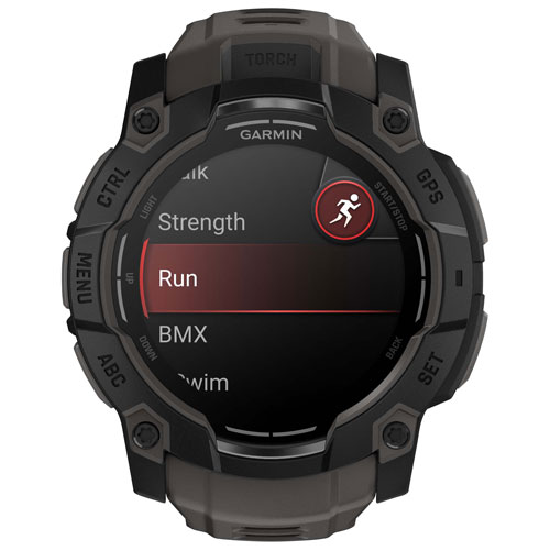 Montre intelligente multisport Bluetooth de 50 mm Instinct 3 AMOLED de Garmin - Noir/Anthracite