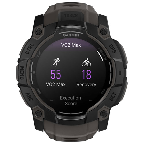 Montre intelligente multisport Bluetooth de 50 mm Instinct 3 AMOLED de Garmin - Noir/Anthracite
