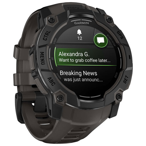 Montre intelligente multisport Bluetooth de 50 mm Instinct 3 AMOLED de Garmin - Noir/Anthracite
