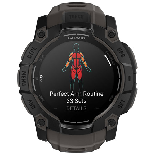 Montre intelligente multisport Bluetooth de 50 mm Instinct 3 AMOLED de Garmin - Noir/Anthracite