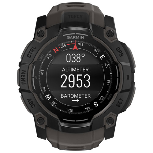Montre intelligente multisport Bluetooth de 50 mm Instinct 3 AMOLED de Garmin - Noir/Anthracite
