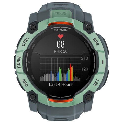 Montre intelligente multisport Bluetooth de 50 mm Instinct 3 AMOLED de Garmin - Néotropique/Crépuscule
