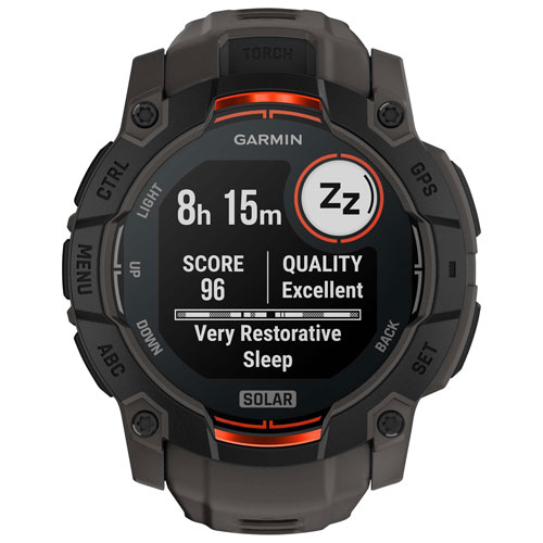 Montre intelligente multisport Bluetooth de 50 mm Instinct 3 Solar de Garmin - Noir/Anthracite