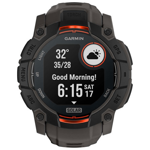 Montre intelligente multisport Bluetooth de 50 mm Instinct 3 Solar de Garmin - Noir/Anthracite