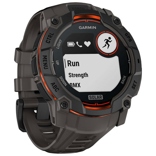 Montre intelligente multisport Bluetooth de 50 mm Instinct 3 Solar de Garmin - Noir/Anthracite