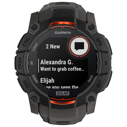 Montre intelligente multisport Bluetooth de 50 mm Instinct 3 Solar de Garmin - Noir/Anthracite