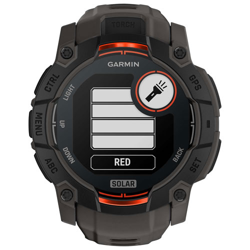 Montre intelligente multisport Bluetooth de 50 mm Instinct 3 Solar de Garmin - Noir/Anthracite