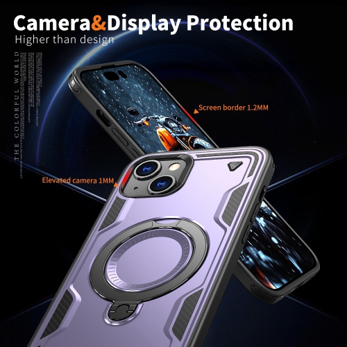 XCRS Defender Case Magsafe Cover, Magnetic Metal Kickstand Ring Holder Case for Apple iPhone 15 2023