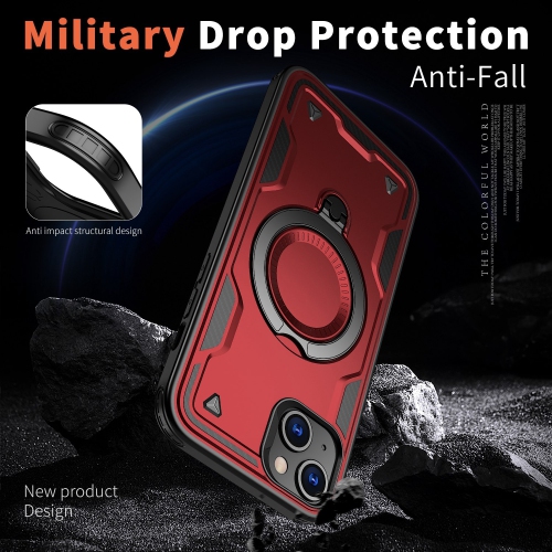 XCRS Defender Case Magsafe Cover, Magnetic Metal Kickstand Ring Holder Case for Apple iPhone 15 2023