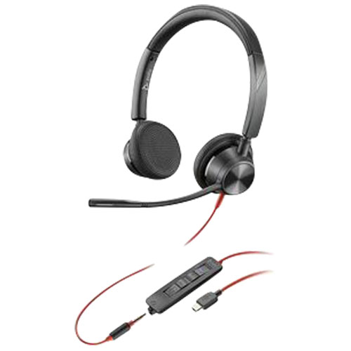 HP Blackwire 3300 On-Ear Noise Cancelling Wired Headset - Black