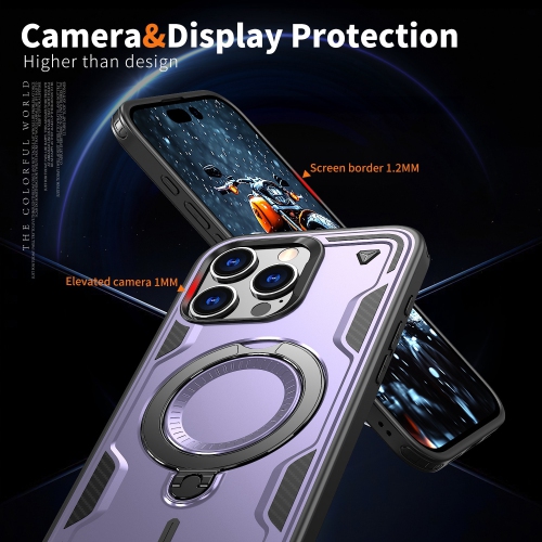 XCRS – Étui Defender avec MagSafe, béquille magnétique en métal, support pour anneau pour iPhone 16 Pro Max 2024 d'Apple
