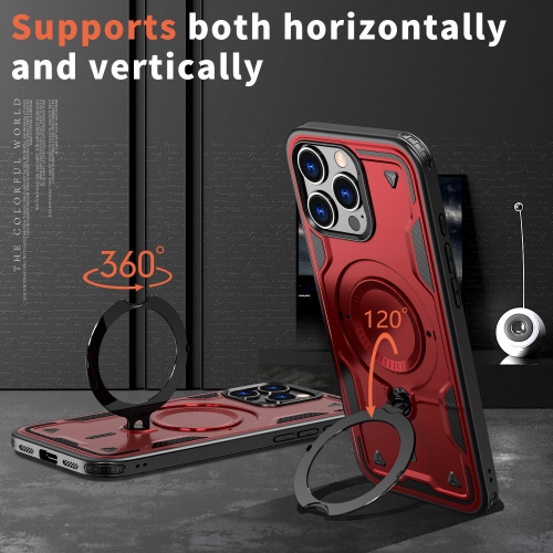 XCRS Defender Case Magsafe Cover, Magnetic Metal Kickstand Ring Holder Case for Apple iPhone 16 Pro Max 2024