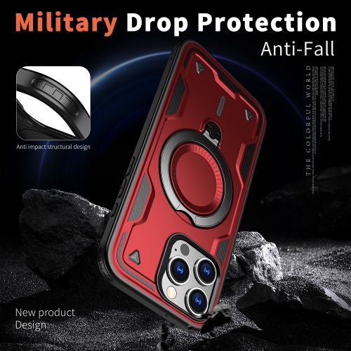 XCRS Defender Case Magsafe Cover, Magnetic Metal Kickstand Ring Holder Case for Apple iPhone 16 Pro Max 2024