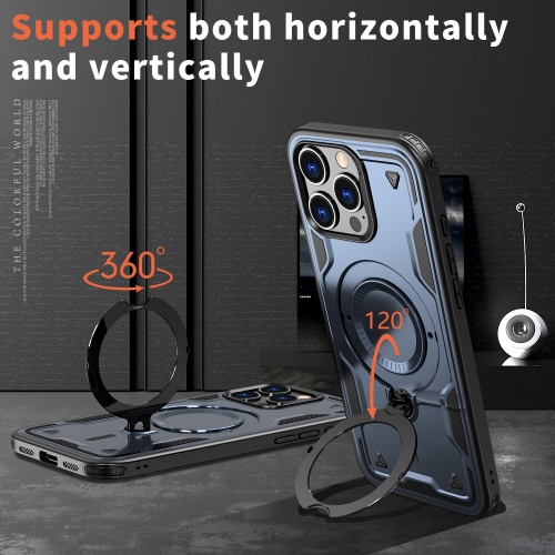 XCRS Defender Case Magsafe Cover, Magnetic Metal Kickstand Ring Holder Case for Apple iPhone 16 Pro Max 2024