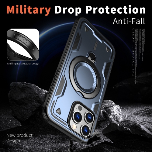 XCRS Defender Case Magsafe Cover, Magnetic Metal Kickstand Ring Holder Case for Apple iPhone 16 Pro Max 2024