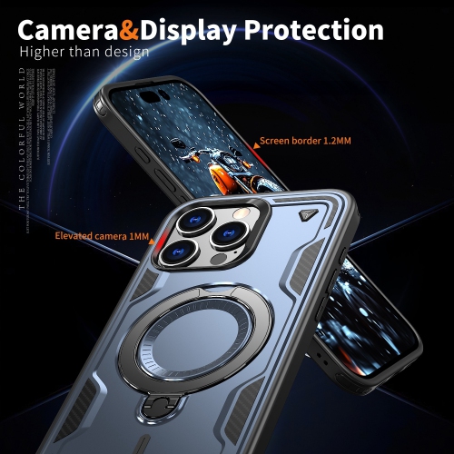 XCRS Defender Case Magsafe Cover, Magnetic Metal Kickstand Ring Holder Case for Apple iPhone 16 Pro Max 2024