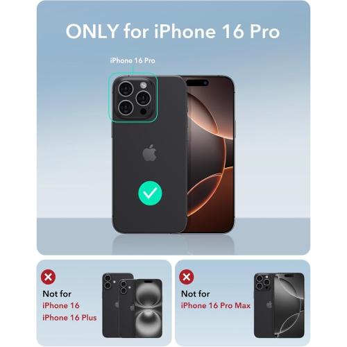 XCRS Defender Case Magsafe Cover, Magnetic Metal Kickstand Ring Holder Case for Apple iPhone 16 Pro 2024