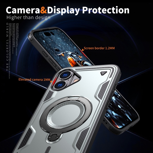 XCRS – Étui Defender avec MagSafe, béquille magnétique en métal pour iPhone 16 Plus d'Apple 2024