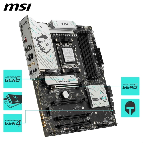MSI B850 GAMING PLUS Wi-Fi avec DDR5-8200+, 3 fentes M.2, réseau local 5 Go, Wi-Fi 7, BT 5,4 Noir
