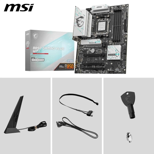 MSI B850 GAMING PLUS Wi-Fi avec DDR5-8200+, 3 fentes M.2, réseau local 5 Go, Wi-Fi 7, BT 5,4 Noir