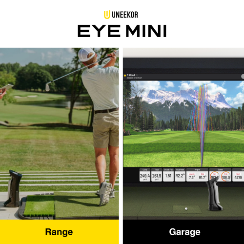 UNEEKOR EYE MINI – Outdoor/Indoor Golf Launch Monitor & Simulator with 19 Metrics, Near‑Zero Latency, Sun‑Readable Screen, 8‑H Battery, iPad/PC/AI