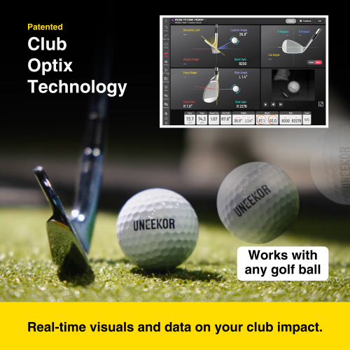 UNEEKOR EYE MINI – Outdoor/Indoor Golf Launch Monitor & Simulator with 19 Metrics, Near‑Zero Latency, Sun‑Readable Screen, 8‑H Battery, iPad/PC/AI