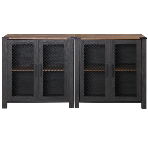 Sideboard Buffet Cabinets with 4-Mesh Door, Kitchen Storage Cabinets with Adjustable Shelf, Wood Coffee Bar Accent Storage Table Cabinet for Dining,