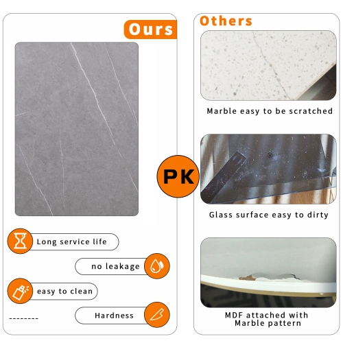 Round Nesting Table Marble: Set of 2 Modern Low Tables Sintered Stone Top Plate Black Steel Legs Circle Center Accent Table for Living Room Apartment