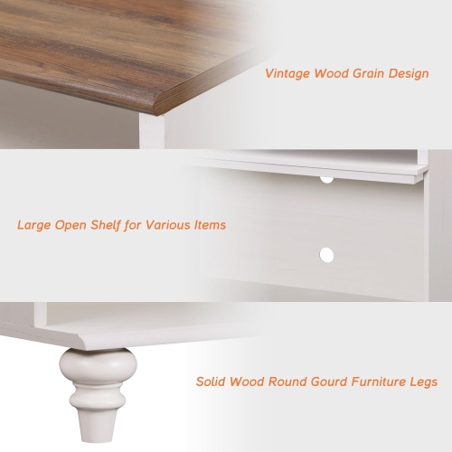 Meuble WAMPAT pour téléviseur de 43 po, petite console multimédia, armoire de rangement pour le salon, table de bout en bois avec tablette de