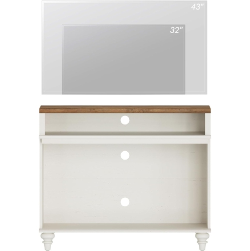Meuble WAMPAT pour téléviseur de 43 po, petite console multimédia, armoire de rangement pour le salon, table de bout en bois avec tablette de