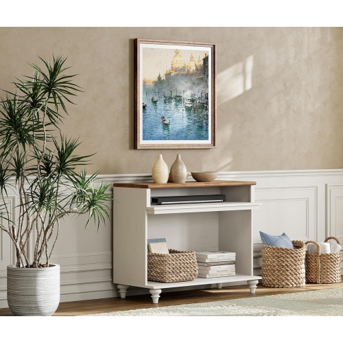 Meuble WAMPAT pour téléviseur de 43 po, petite console multimédia, armoire de rangement pour le salon, table de bout en bois avec tablette de