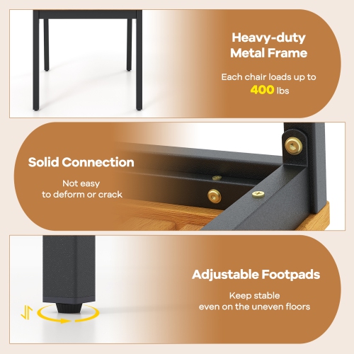 Gymax 7 PCS Outdoor Dining Set for 6 Acacia Wood Rectangular Table & 6 Armless Chairs