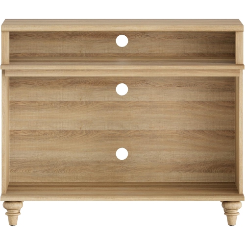 WAMPAT TV Stand for 43 Inch TV, Small Media Console Table Storage Cabinet for Living Room, Wood End Table with Storage Shelf, Oak