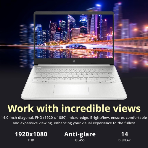 HP 14" FHD Laptop - AMD Ryzen 3 3250U - 16GB DDR4 - 1TB SSD - AMD Radeon Graphics - Windows 11 - Silver (Renewed) by HP - Open Box condition - Image 4