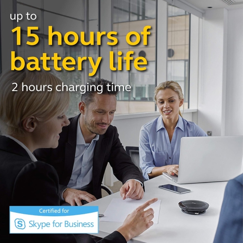 Haut-parleur mains libres Bluetooth sans fil Speak 510 MS de Jabra – Qualité sonore exceptionnelle, haut-parleur de conférence portatif pour tenir