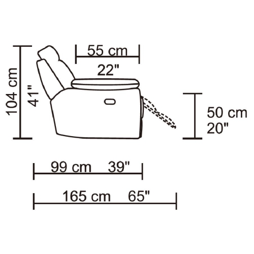 Causeuse inclinable Jetson – Cuir, code sonore G03, brun