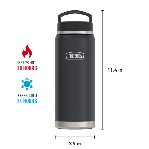 ICON Series by THERMOS Stainless Steel Water Bottle with Screw Top Lid, 40 Ounce, Granite