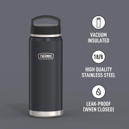 ICON Series by THERMOS Stainless Steel Water Bottle with Screw Top Lid, 40 Ounce, Granite