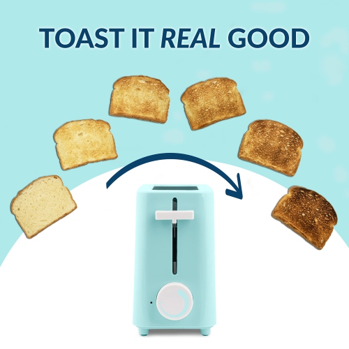 Nostalgia MyMini Single Slice Toaster, Extra Wide Slot, Adjustable Temperature, Removable Crumb Tray, Aqua