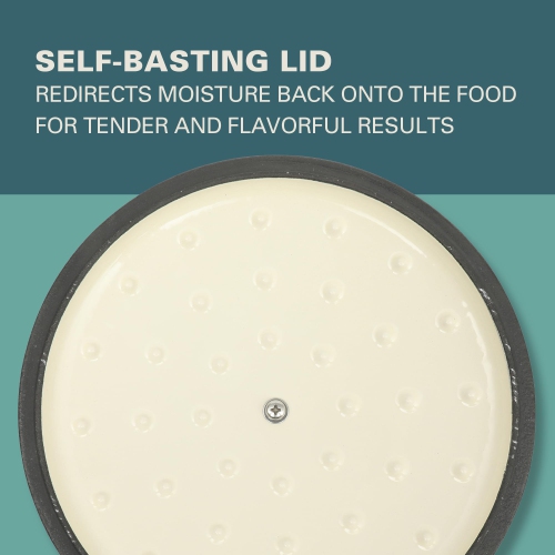 Gibson Home Addlestone 2.65 Quart Round Enamel Cast Iron Dutch Oven Pot With Lid & Dual Handles - Red